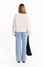 Percy Cream Cable Knit Cardigan Image