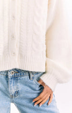 Percy Cream Cable Knit Cardigan Image