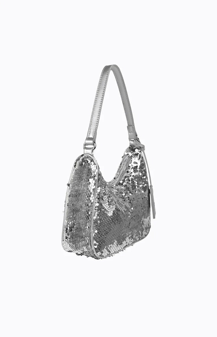 Peta & Jain Niah Silver Sequin Shoulder Bag Image