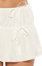 Peyton White Ruched Mini Skirt Image