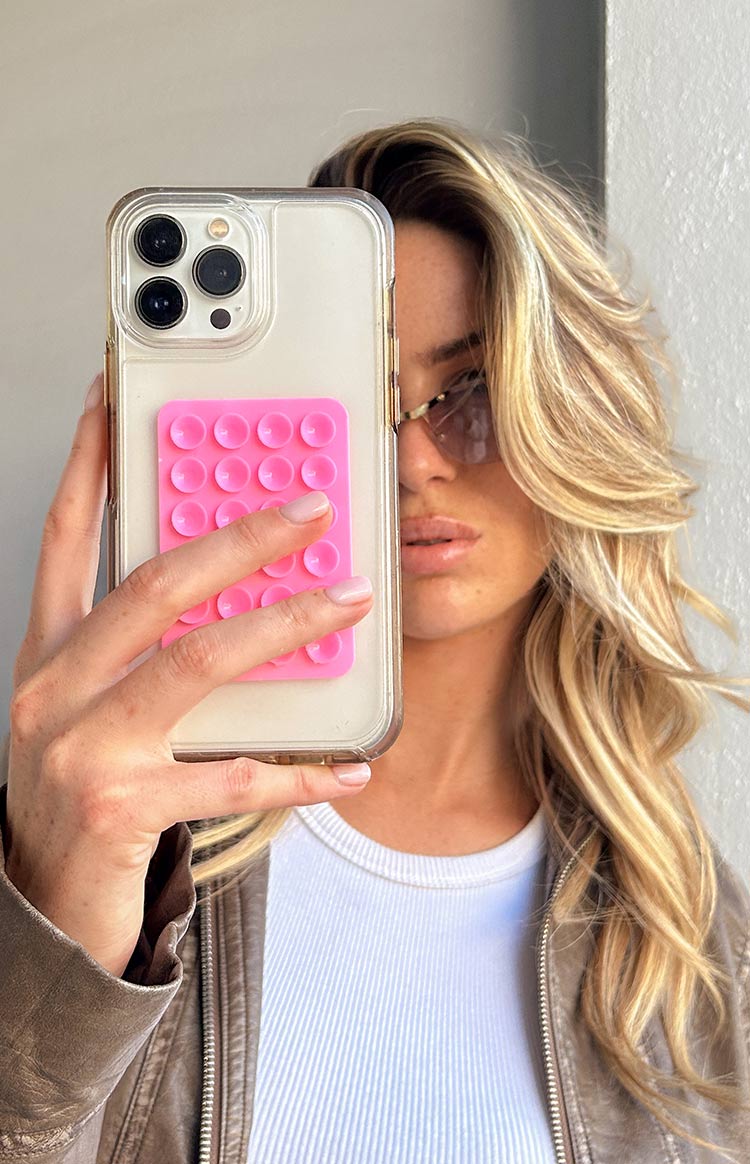 Pink Silicone Suction  Phone Sticker Image