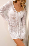 Pippa White Knit Mini Dress Image