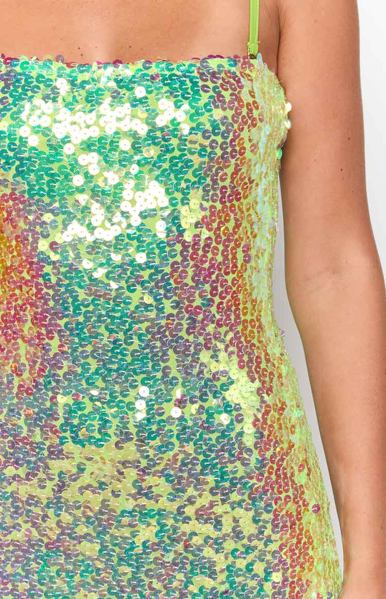 Radiant Green Sparkle Mini Dress - US 14 | Beginning Boutique Exclusive Radiant Green Sparkle Mini Dress - US 14 | Beginning Boutique Exclusive