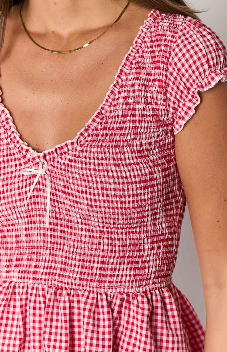 Raldo Red Gingham Playsuit | Beginning Boutique US