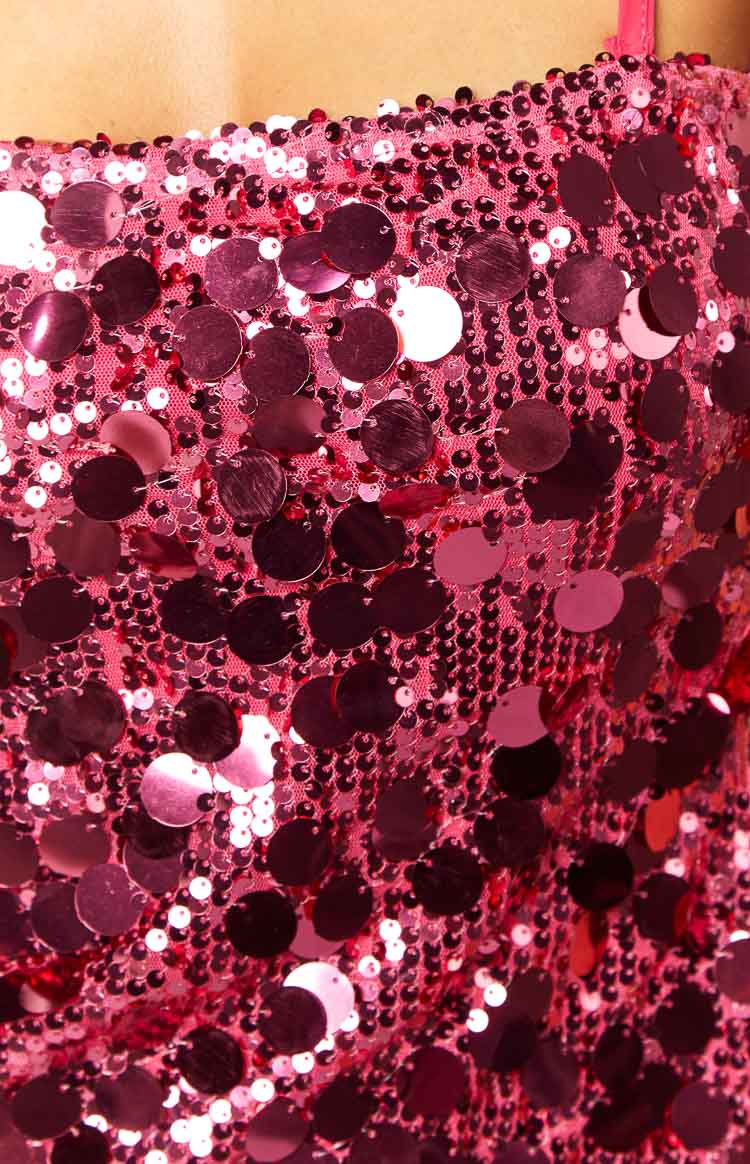 Radiant Pink Sparkle Mini Dress - US 10 | Beginning Boutique Exclusive Radiant Pink Sparkle Mini Dress - US 10 | Beginning Boutique Exclusive