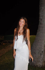 Raleigh White Ruffle Maxi Skirt