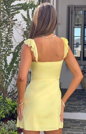 Raph Yellow Party Mini Dress