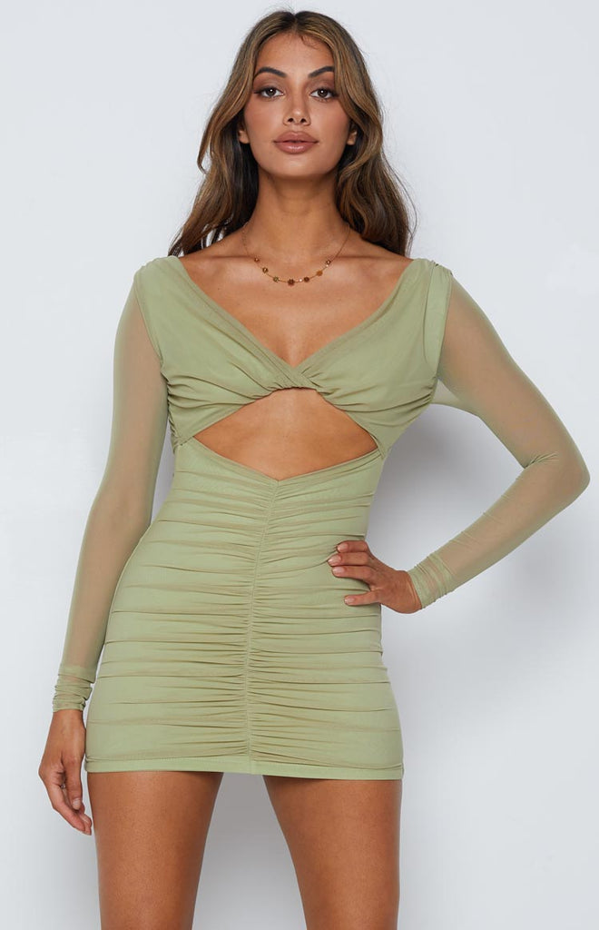 Raven Mesh Dress Green – Beginning Boutique US