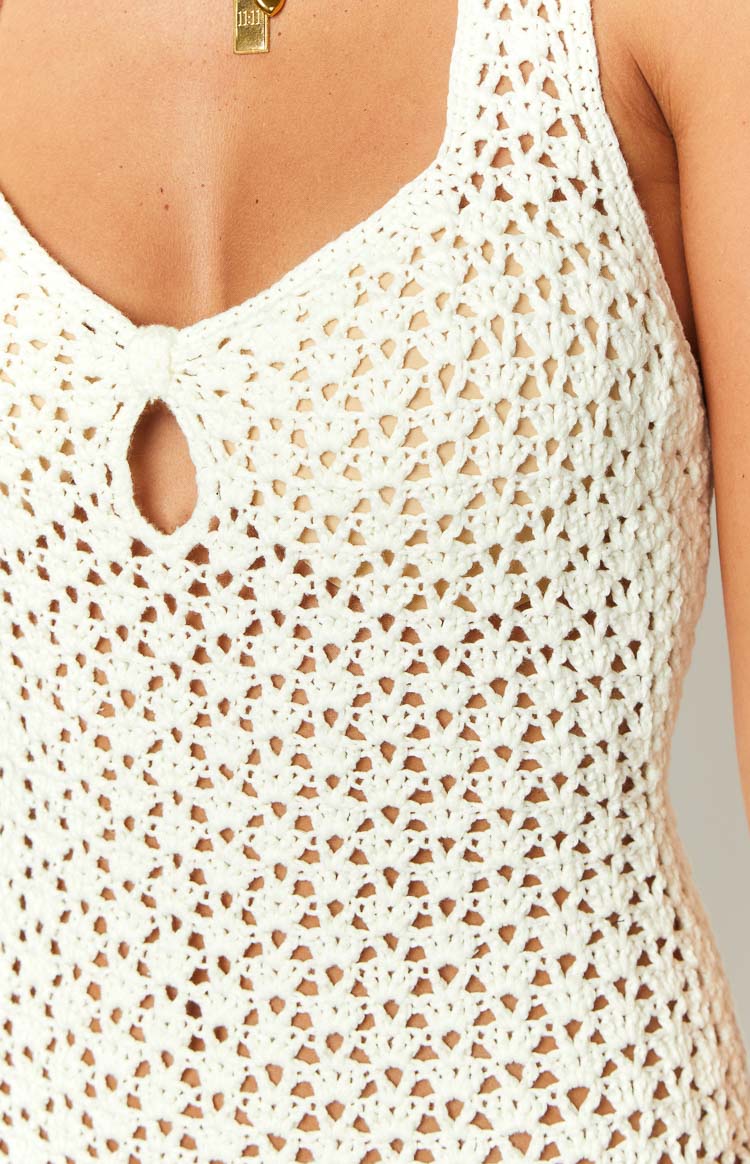 Raylee White Crochet Mini Dress Image