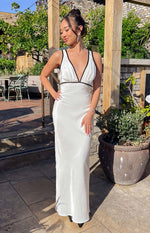 Rebel Rose Black And White Contrast Maxi Dress Image