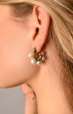 Rena Pearl Gold Hoop Earrings Image
