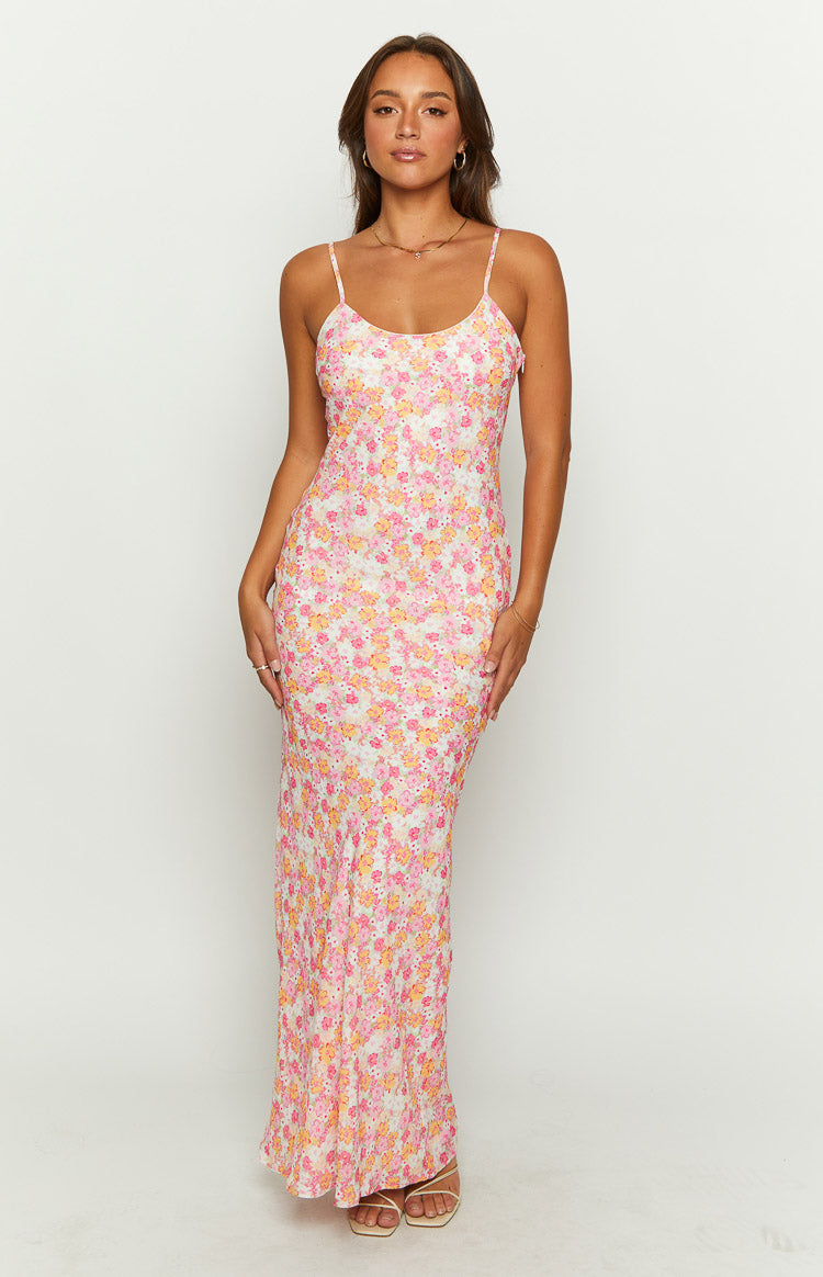 Renesmee Pink Floral Printed Maxi Dress Image