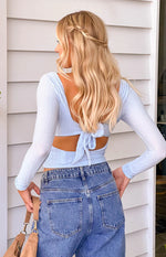 Vida Light Blue Long Sleeve Top