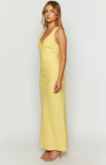 Resorts Yellow Linen Blend Maxi Dress