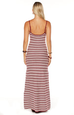Rhiannon Burgundy Stripe Knit Maxi Dress Image