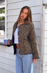 Robbie Leopard Print Quilted Jacket