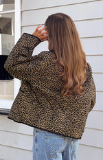Robbie Leopard Print Quilted Jacket