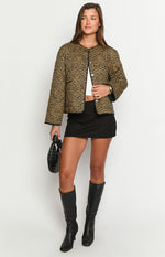 Robbie Leopard Print Quilted Jacket Image