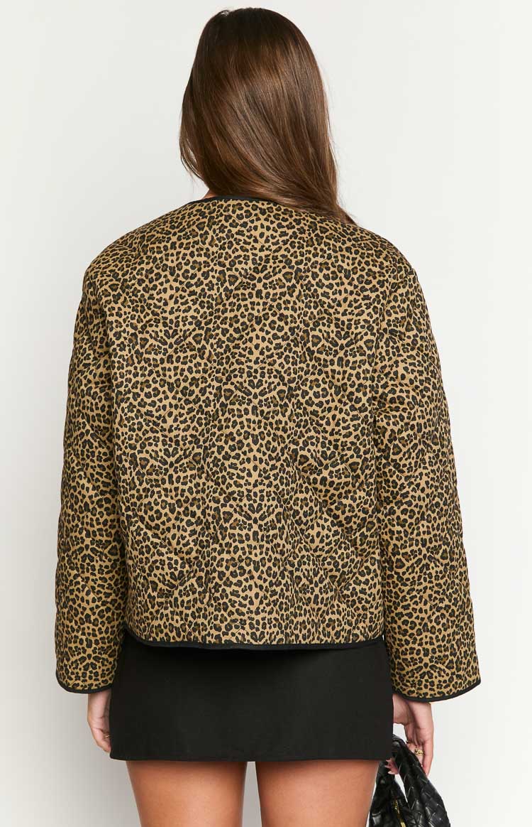Robbie Leopard Print Quilted Jacket Image