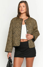 Robbie Leopard Print Quilted Jacket