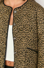 Robbie Leopard Print Quilted Jacket Image
