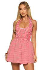 Robin Red Gingham Halter Playsuit Image