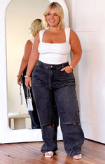 Robin Wide Leg Jeans Black Wash