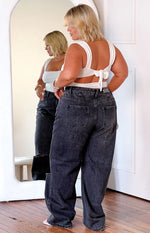 Robin Wide Leg Jeans Black Wash