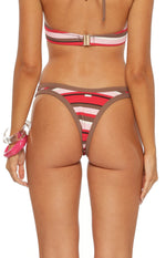 Roma Pink Multi Stripe Contrast Bind Bikini Bottoms Image