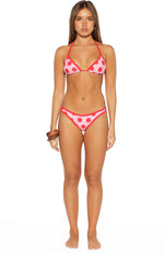Roma Pink and Red Polka Dot Contrast Bind Bikini Bottoms Image