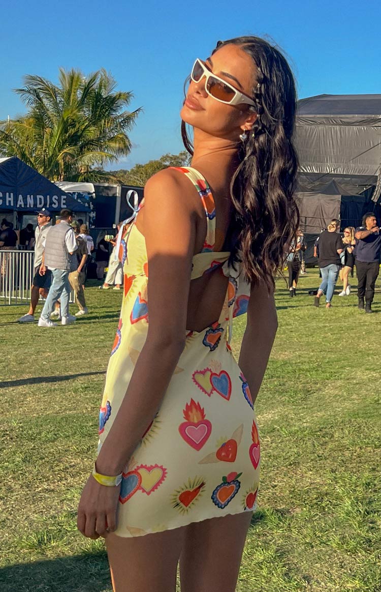 Romeo Yellow Print Mini Dress - US 6 Romeo Yellow Print Mini Dress - US 6