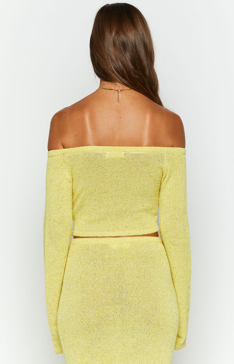 Romie Yellow Knit Long Sleeve Top Image