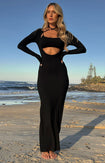 Romilly Black Long Sleeve Maxi Dress Image