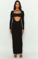 Romilly Black Long Sleeve Maxi Dress – Beginning Boutique US