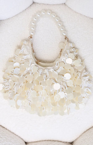 Rooney Cream Pearl Beaded Handbag