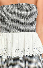 Rosealie Black And White Strapless Mini Dress Image