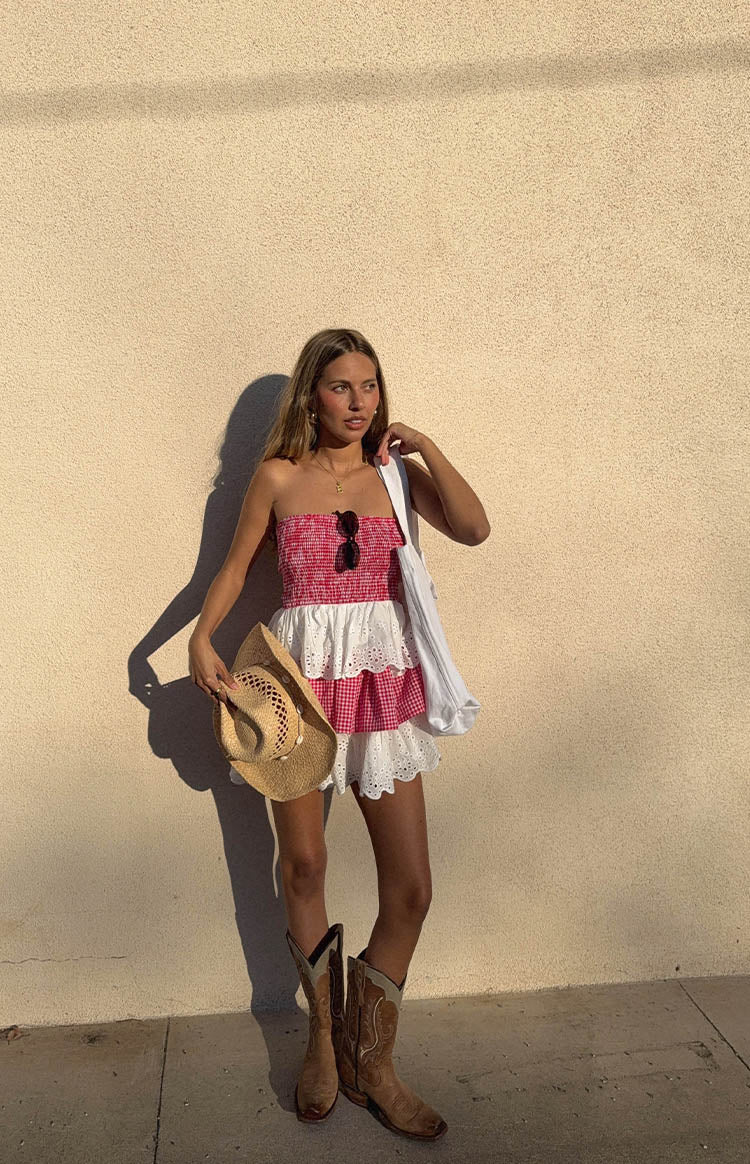 Rosealie Red and White Strapless Mini Dress - US 2 | Beginning Boutique exclusive Rosealie Red and White Strapless Mini Dress - US 2 | Beginning Boutique exclusive