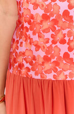 Roxanne Orange Floral Maxi Dress