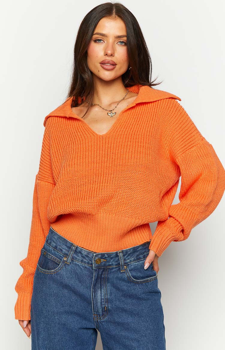 Roxe Orange Knit Sweater Image