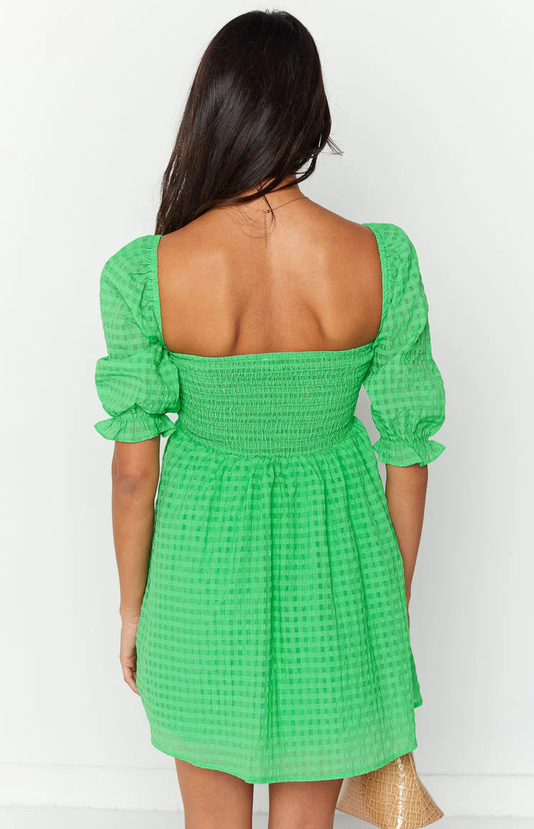 Rubi Green Babydoll Mini Dress - US 16 | Beginning Boutique Exclusive Rubi Green Babydoll Mini Dress - US 16 | Beginning Boutique Exclusive