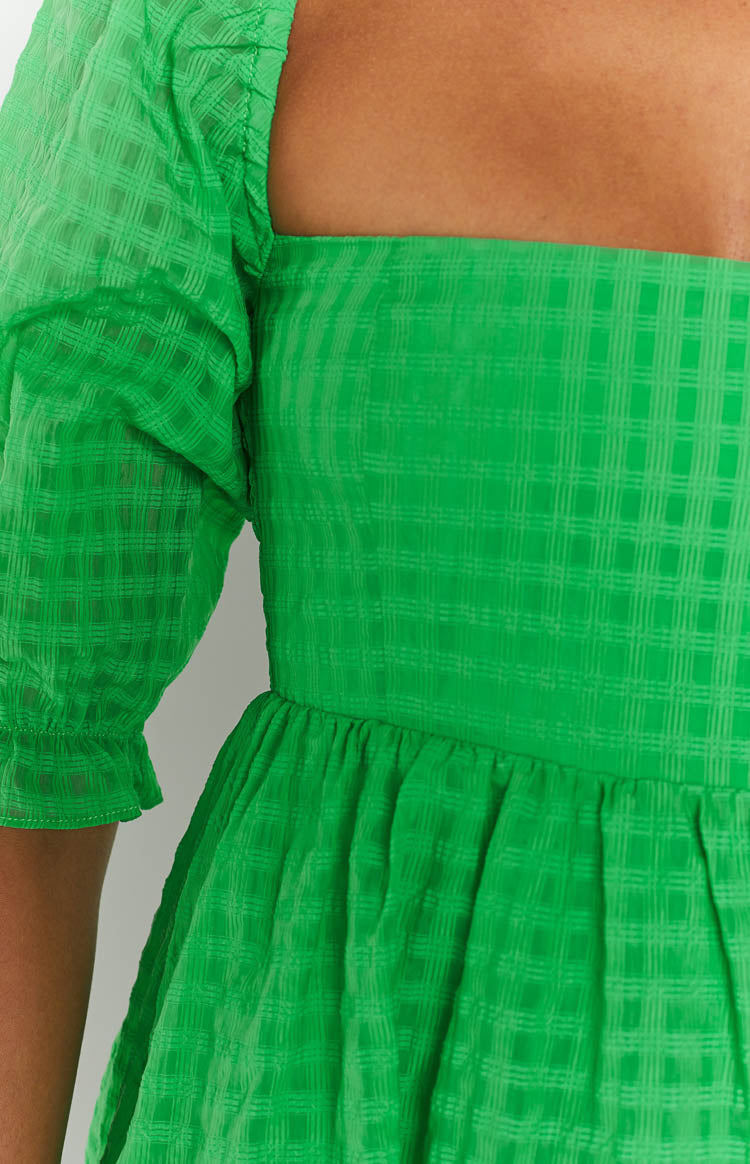 Rubi Green Babydoll Mini Dress - US 16 | Beginning Boutique exclusive Rubi Green Babydoll Mini Dress - US 16 | Beginning Boutique exclusive
