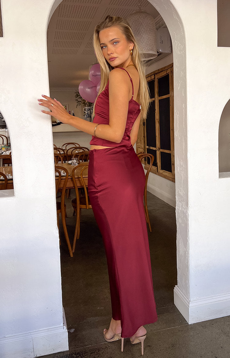 Ryland Burgundy Corset Top - US 14