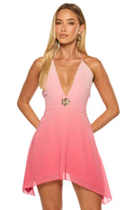 Rylie Pink Ombre Halter Mini Dress Image
