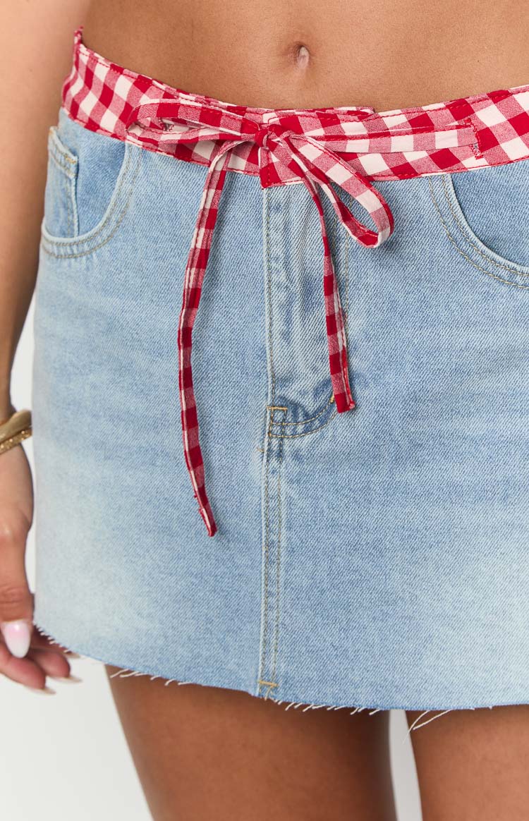 Sadie Denim Low Rise Mini Skirt | Beginning Boutique US