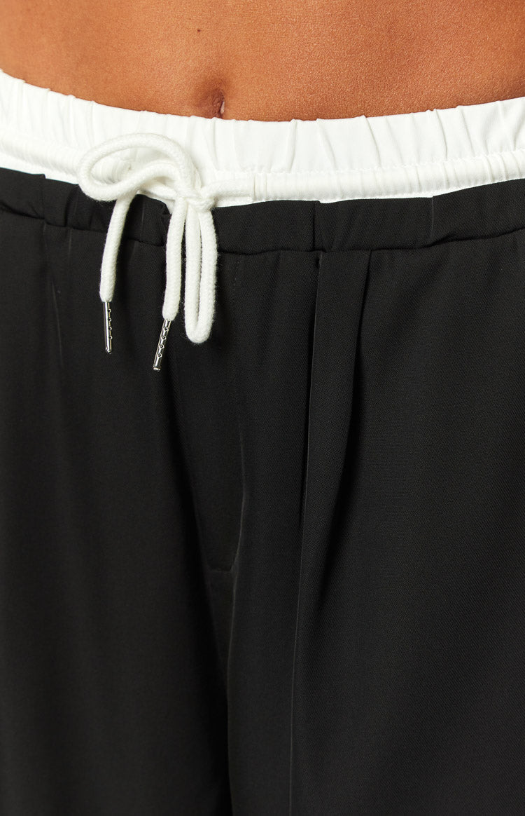 Sable Black Contrast Waistband Pants Image