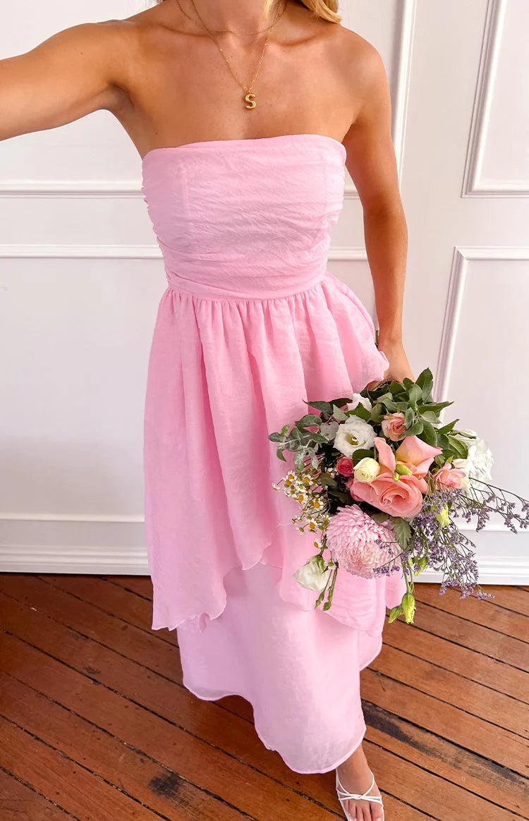 pink maxi dress sale By Together Camille Maxi Dress M