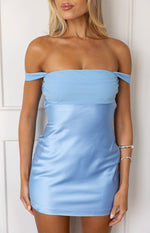 Sandie Light Blue Off The Shoulder Mini Dress Image