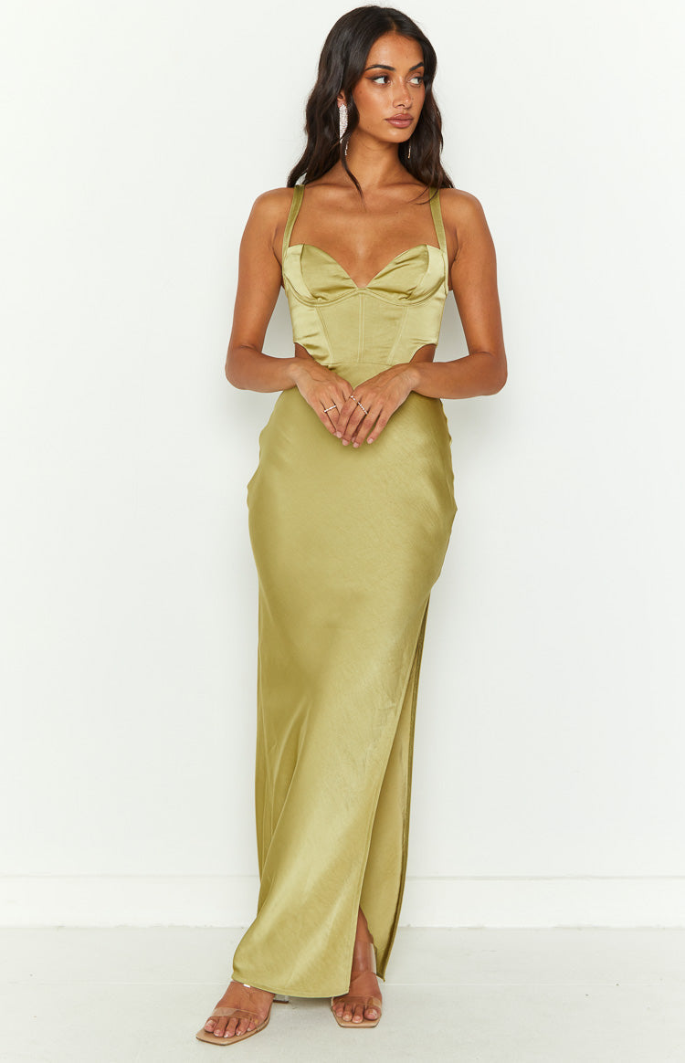 Sarah Green Corset Formal Maxi Dress - US 12 | Beginning Boutique exclusive Sarah Green Corset Formal Maxi Dress - US 12 | Beginning Boutique exclusive