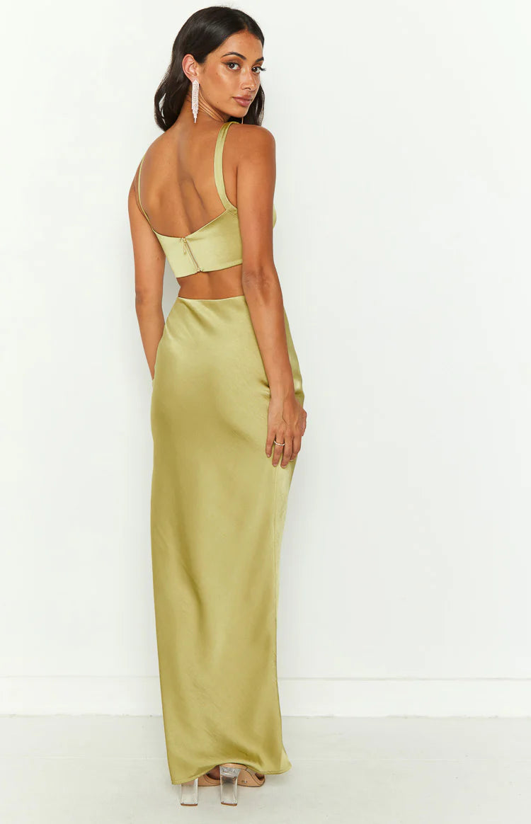 Sarah Green Corset Formal Maxi Dress