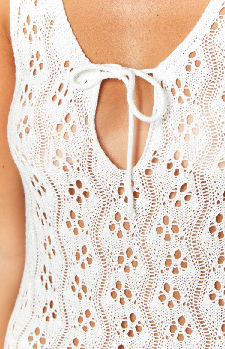 Saskia White Knit Mini Dress Image